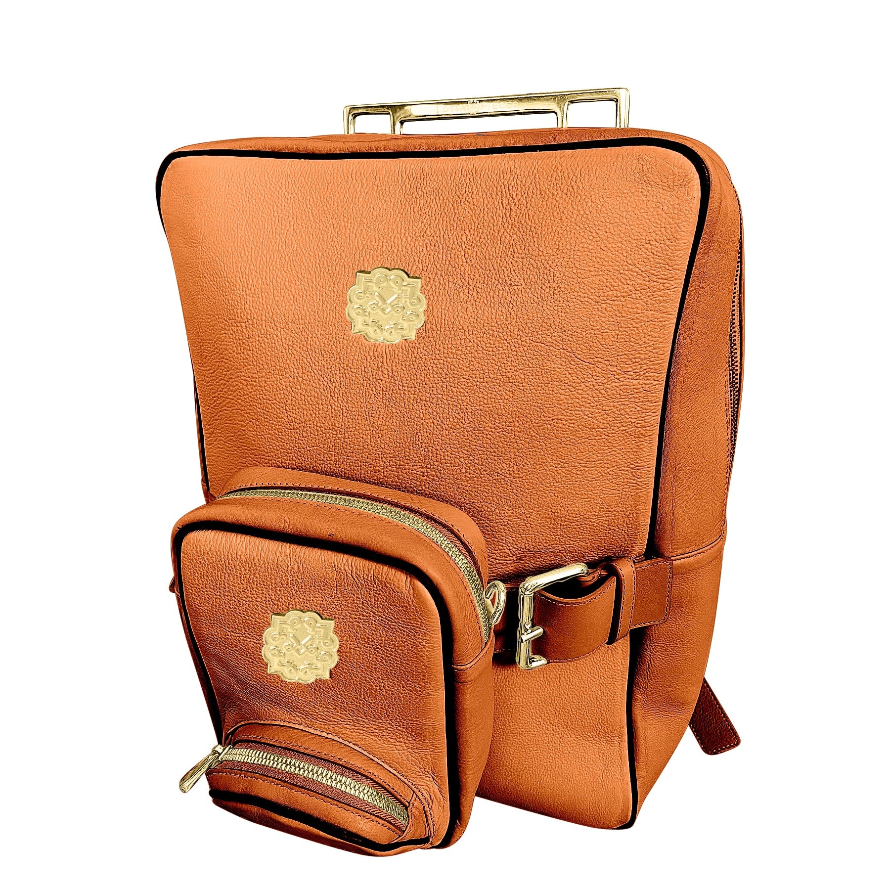 Luxury Leather Laptop Backpack With Detachable Crossbody Bag