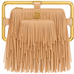 Rectangle Golden Frame Fringe Drama Bag Calfskin Suede & Leather, Stainless Steel Gold Plated Handle