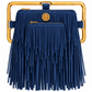 Rectangle Golden Frame Fringe Drama Bag Calfskin Suede & Leather, Stainless Steel Gold Plated Handle