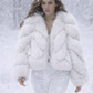 Premium Genuine Cropped Fox Fur Coat