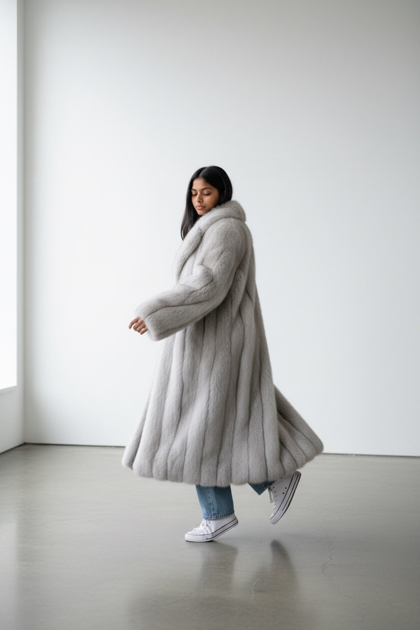 Fur mink coat