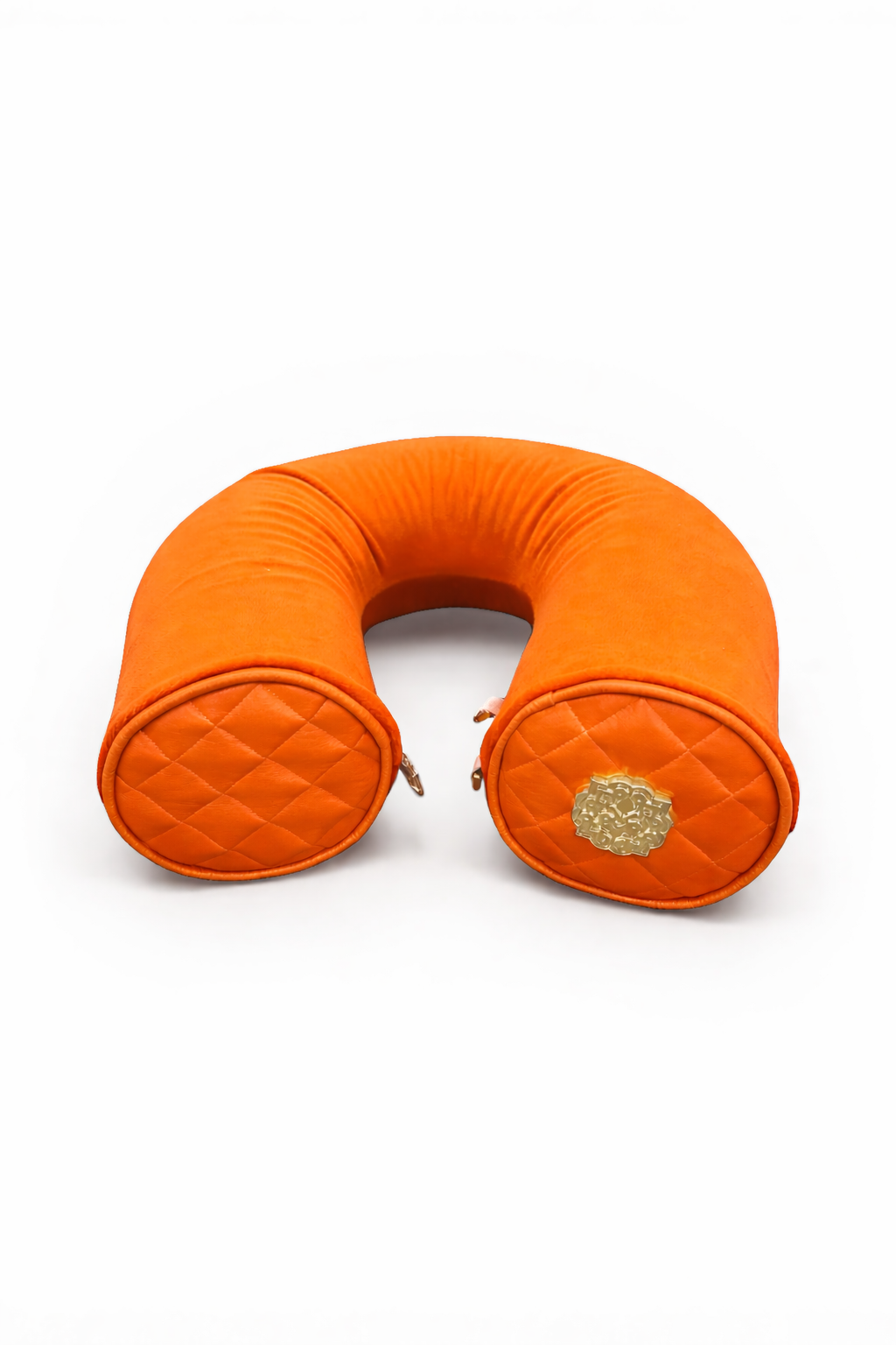 Lotta Pieces | Super Plush Velvet Travel Neck Pillow With Diamond Quilted Leather