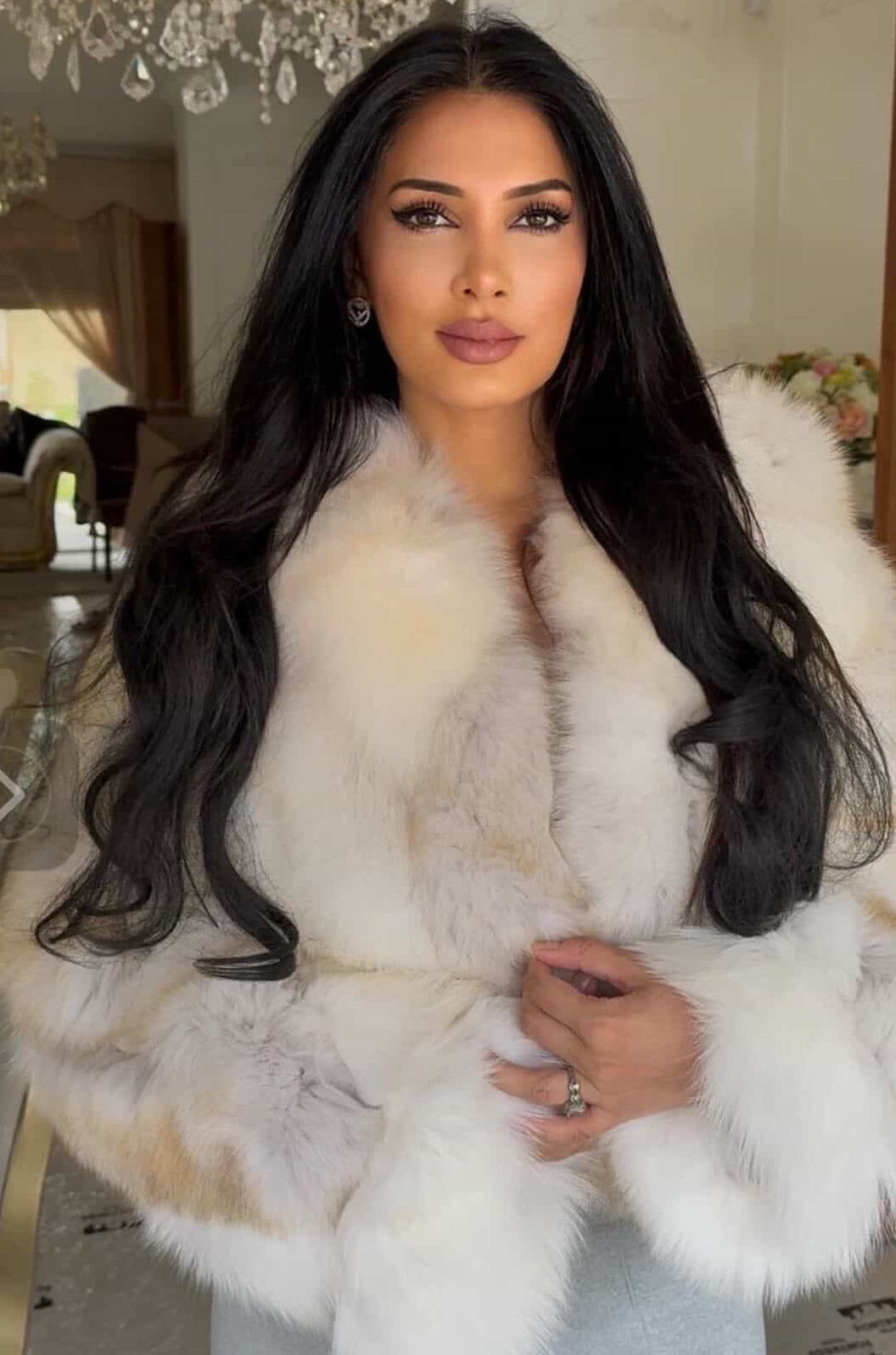 Premium Genuine Cropped Fox Fur Coat