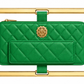 Rectangle Gold Frame Diamond Quilted Lambskin Leather Clutch Bag