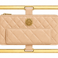Rectangle Gold Frame Diamond Quilted Lambskin Leather Clutch Bag