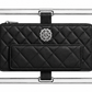 Rectangle Gold Frame Diamond Quilted Lambskin Leather Clutch Bag