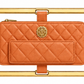 Rectangle Gold Frame Diamond Quilted Lambskin Leather Clutch Bag
