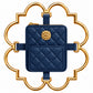 Bloom Logo Gold Frame Diamond Quilted Lambskin Leather Bag