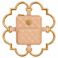 Bloom Logo Gold Frame Diamond Quilted Lambskin Leather Bag