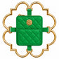 Bloom Logo Gold Frame Diamond Quilted Lambskin Leather Bag