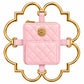 Bloom Logo Gold Frame Diamond Quilted Lambskin Leather Bag