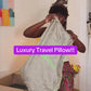 Lotta Pieces | Super Plush Velvet Travel Neck Pillow With Diamond Quilted Leather