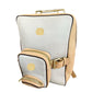 Lotta Pieces | Leather Laptop Backpack With Metal Top Handle & Detachable Crossbody Bag