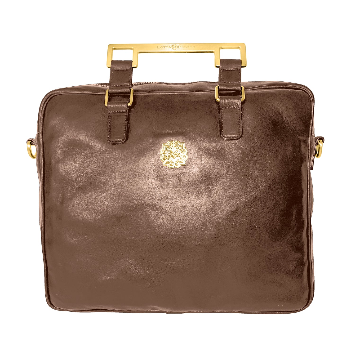 Lotta Pieces | Innovative Leather Briefcase With Metal Handles