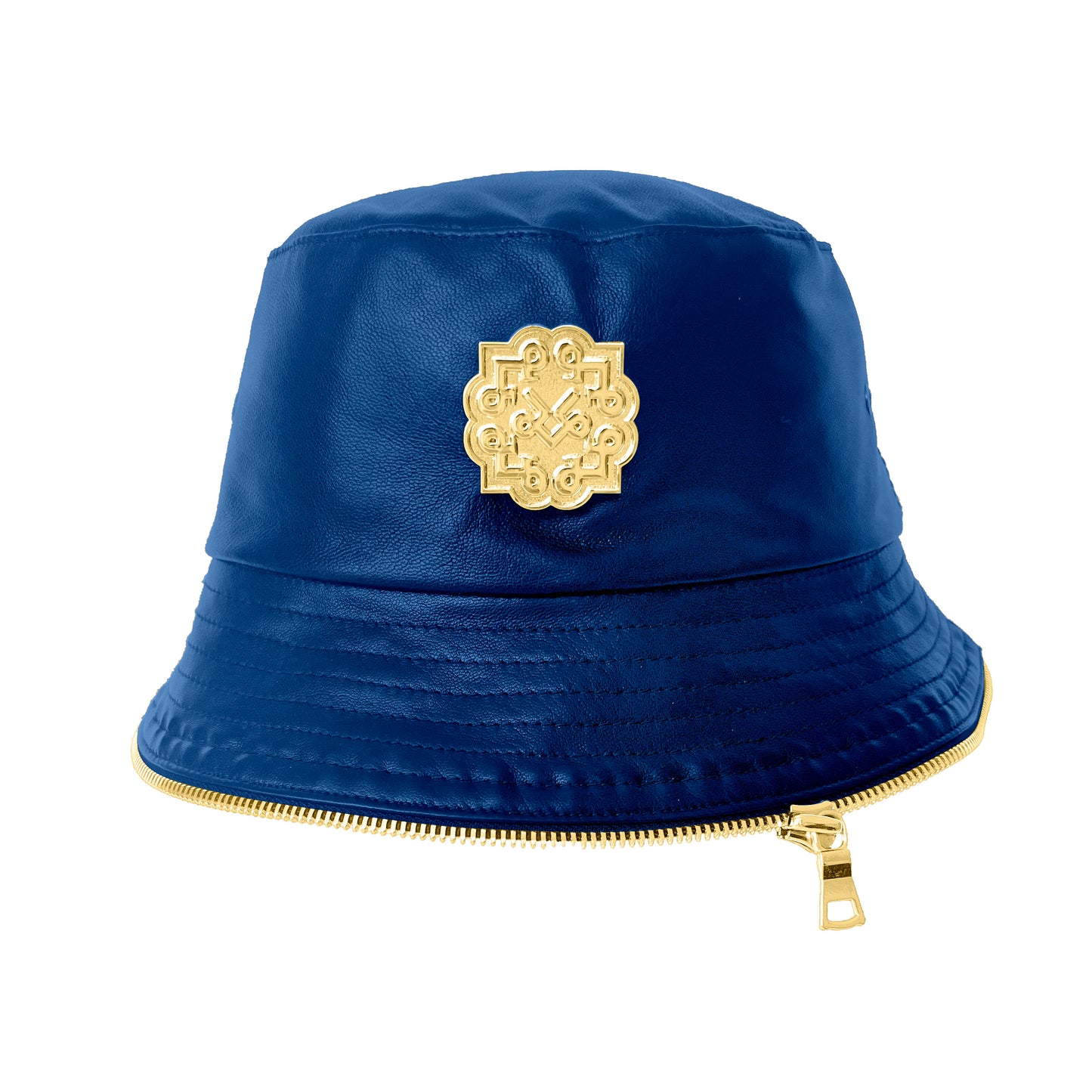 Lotta Pieces | Creative Leather Bucket Hat With Zipper Trim