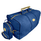 Lotta Pieces | Leather Duffle Travel Bag With Metal Handles & Detachable Crossbody Bag
