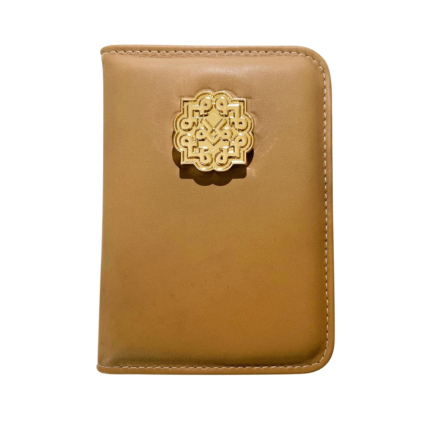Lotta Pieces | Luxury Leather Passport Holder And Wallet With Gold Metal Logo