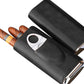 Lotta Pieces | Elegant Leather And Stainless Steel Cigar Case With Cigar Cutter