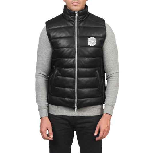 leather suede reversible vest