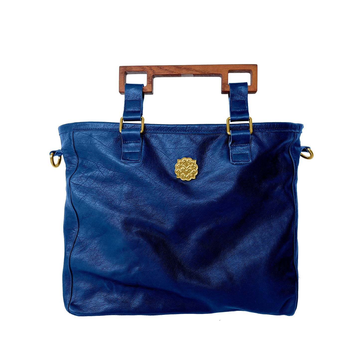 Lotta Pieces | Most Versatile Leather And Suede Tote Bag With Wooden Handles