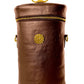 Lotta Pieces | Luxury Leather Wine Bottle Carrier Tote Bag With 007 Metal Handle