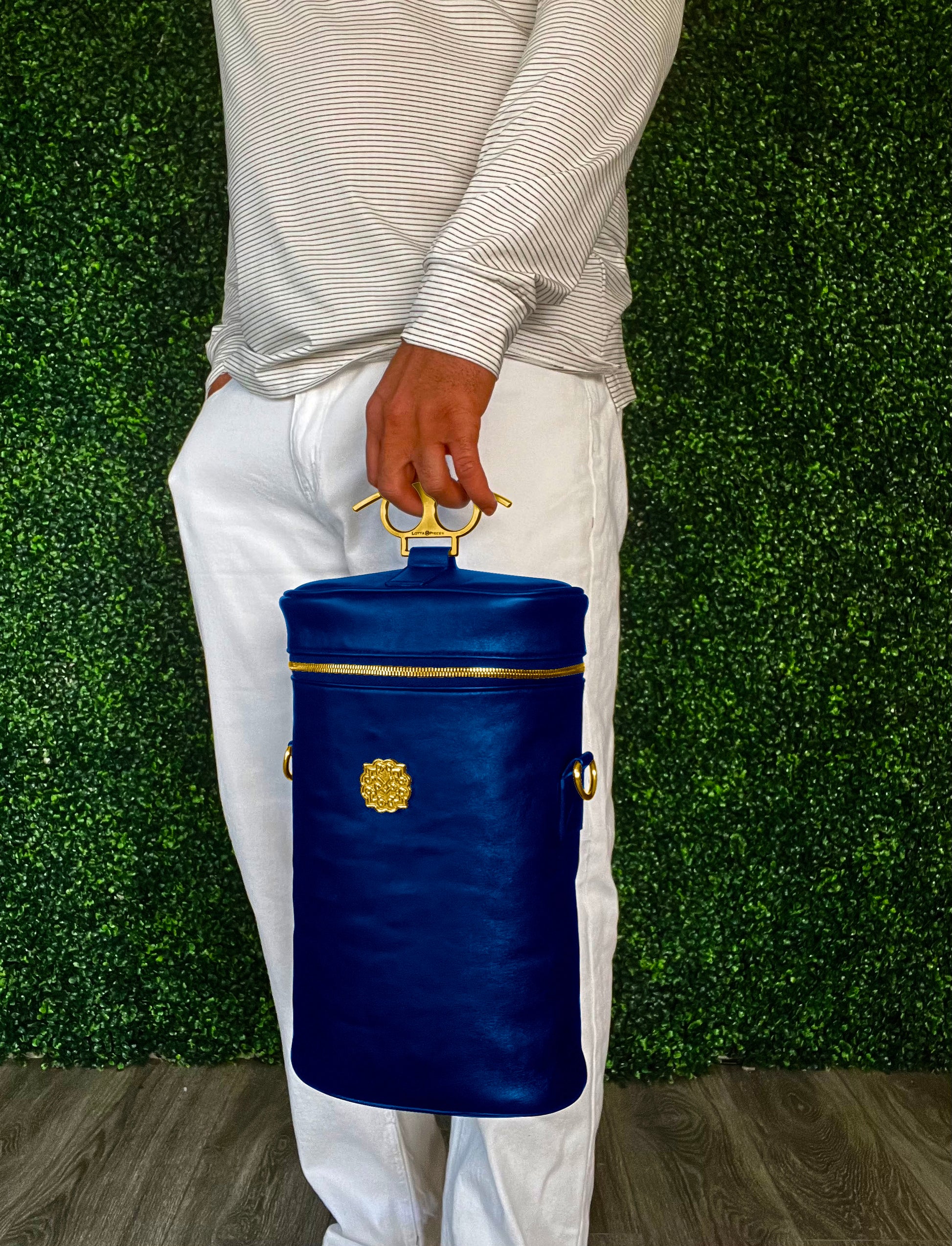 leather wine picnic bag